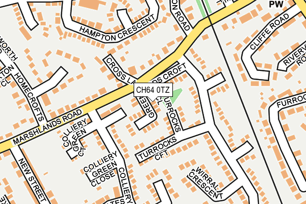 CH64 0TZ map - OS OpenMap – Local (Ordnance Survey)