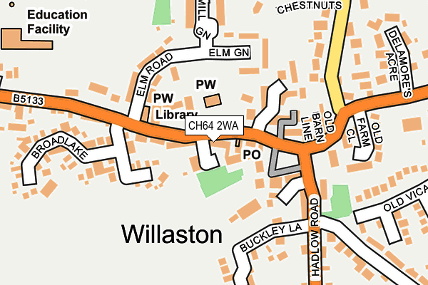 CH64 2WA map - OS OpenMap – Local (Ordnance Survey)