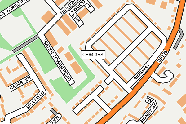 CH64 3RS map - OS OpenMap – Local (Ordnance Survey)