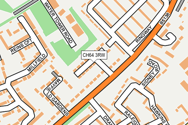 CH64 3RW map - OS OpenMap – Local (Ordnance Survey)