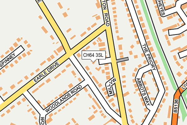 CH64 3SL map - OS OpenMap – Local (Ordnance Survey)