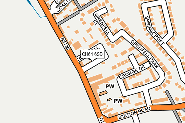 CH64 6SD map - OS OpenMap – Local (Ordnance Survey)