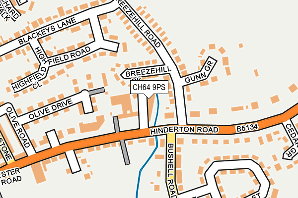 CH64 9PS map - OS OpenMap – Local (Ordnance Survey)