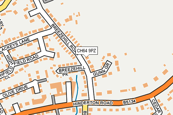 CH64 9PZ map - OS OpenMap – Local (Ordnance Survey)