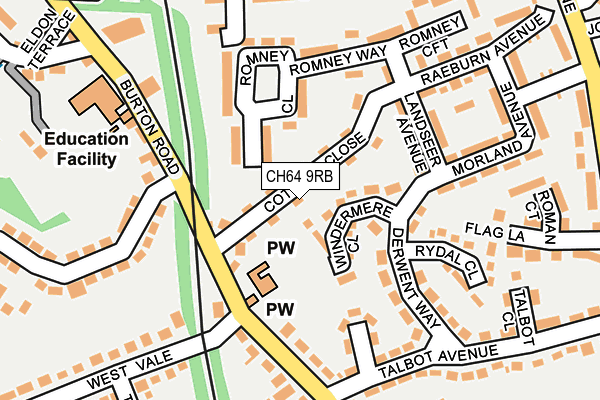 CH64 9RB map - OS OpenMap – Local (Ordnance Survey)