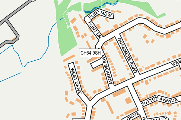 CH64 9SH map - OS OpenMap – Local (Ordnance Survey)