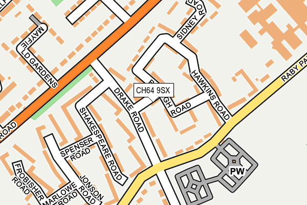 CH64 9SX map - OS OpenMap – Local (Ordnance Survey)