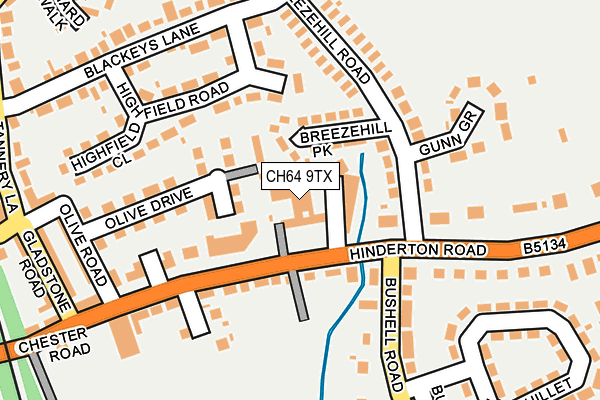 CH64 9TX map - OS OpenMap – Local (Ordnance Survey)