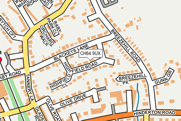 CH64 9UX map - OS OpenMap – Local (Ordnance Survey)