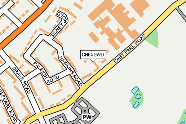 CH64 9WD map - OS OpenMap – Local (Ordnance Survey)