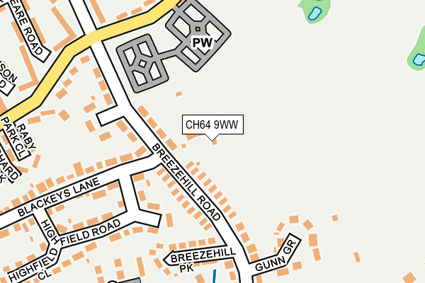 CH64 9WW map - OS OpenMap – Local (Ordnance Survey)