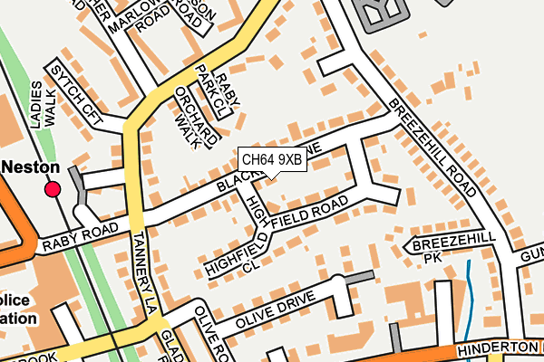 CH64 9XB map - OS OpenMap – Local (Ordnance Survey)