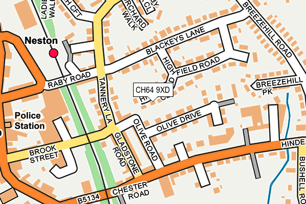 CH64 9XD map - OS OpenMap – Local (Ordnance Survey)