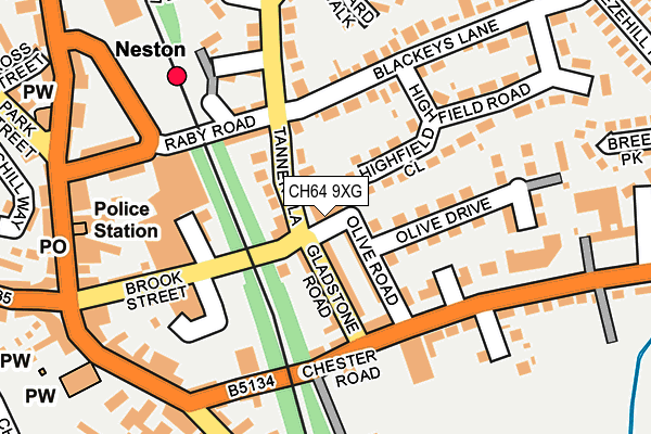 CH64 9XG map - OS OpenMap – Local (Ordnance Survey)