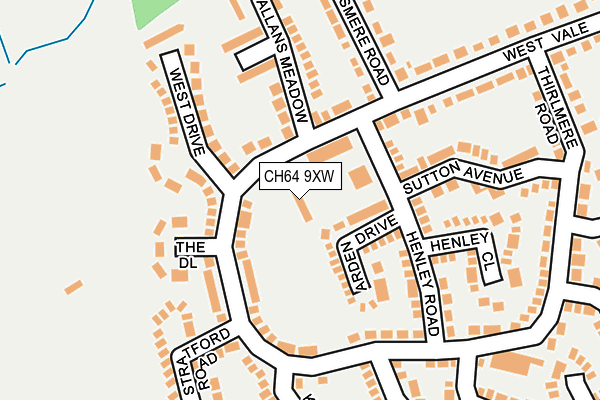 CH64 9XW map - OS OpenMap – Local (Ordnance Survey)
