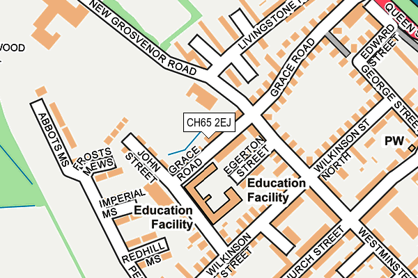 CH65 2EJ map - OS OpenMap – Local (Ordnance Survey)