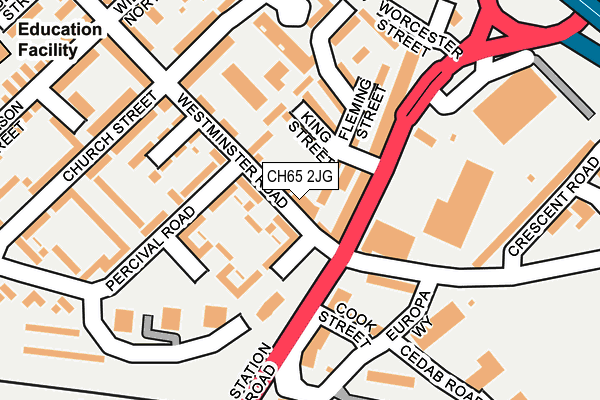 CH65 2JG map - OS OpenMap – Local (Ordnance Survey)