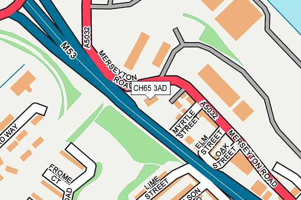 CH65 3AD map - OS OpenMap – Local (Ordnance Survey)