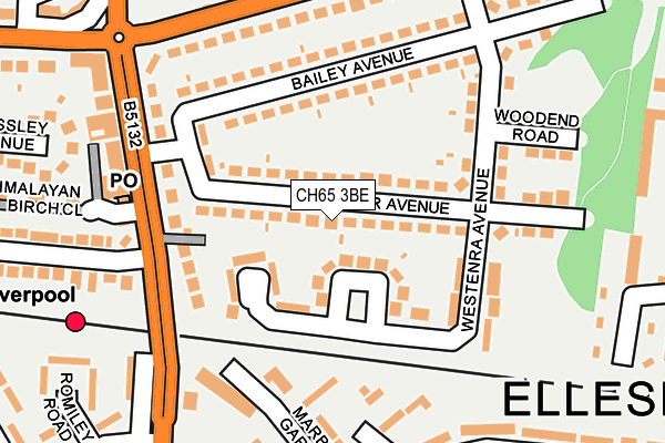 CH65 3BE map - OS OpenMap – Local (Ordnance Survey)