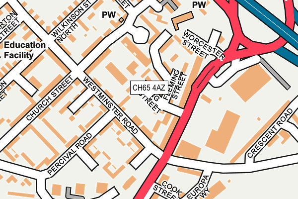 CH65 4AZ map - OS OpenMap – Local (Ordnance Survey)