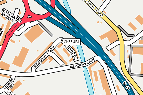 CH65 4BJ map - OS OpenMap – Local (Ordnance Survey)