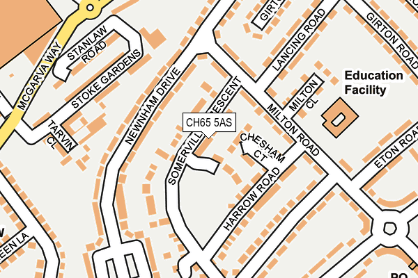 CH65 5AS map - OS OpenMap – Local (Ordnance Survey)