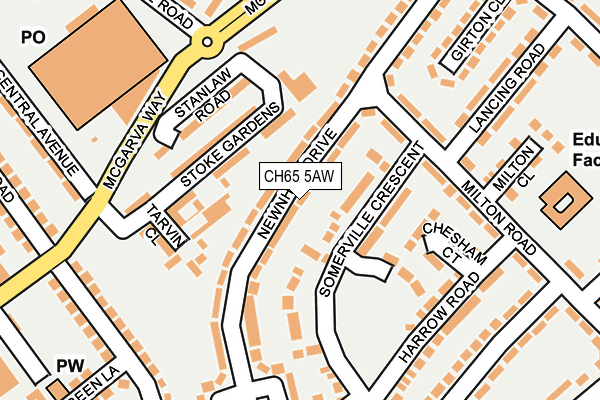 CH65 5AW map - OS OpenMap – Local (Ordnance Survey)