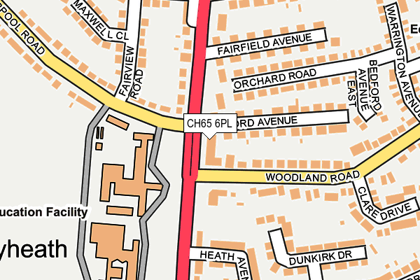 CH65 6PL map - OS OpenMap – Local (Ordnance Survey)