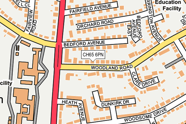 CH65 6PN map - OS OpenMap – Local (Ordnance Survey)