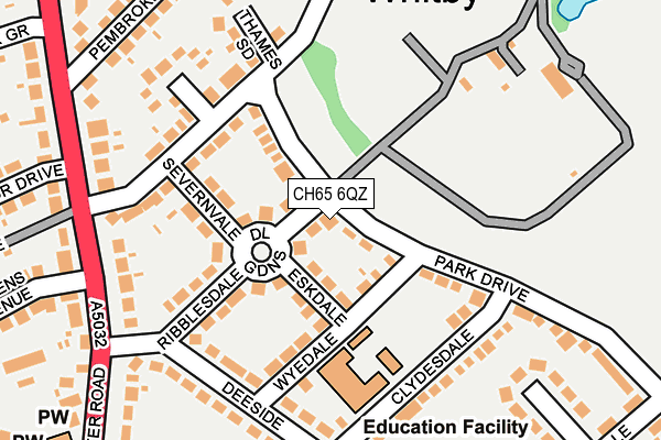 CH65 6QZ map - OS OpenMap – Local (Ordnance Survey)