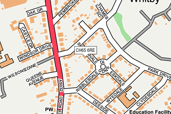 CH65 6RE map - OS OpenMap – Local (Ordnance Survey)