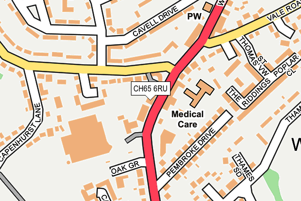 CH65 6RU map - OS OpenMap – Local (Ordnance Survey)