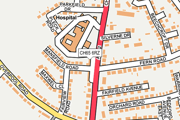 CH65 6RZ map - OS OpenMap – Local (Ordnance Survey)