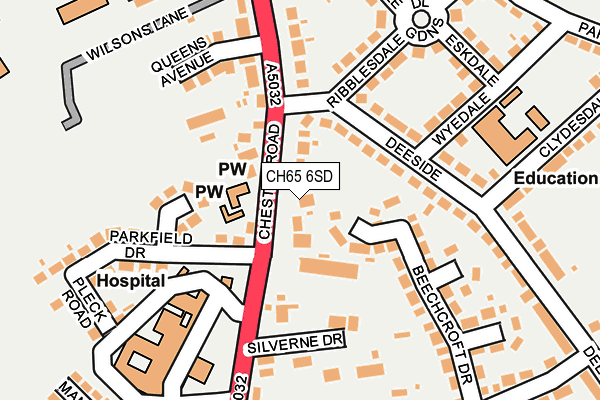 CH65 6SD map - OS OpenMap – Local (Ordnance Survey)