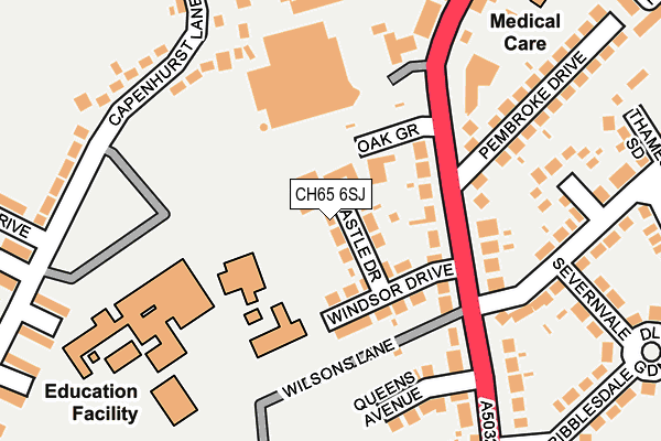 CH65 6SJ map - OS OpenMap – Local (Ordnance Survey)