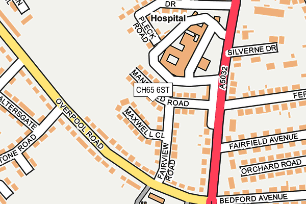 CH65 6ST map - OS OpenMap – Local (Ordnance Survey)