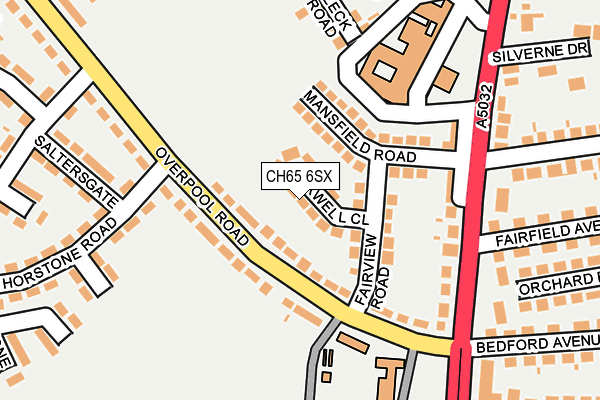 CH65 6SX map - OS OpenMap – Local (Ordnance Survey)