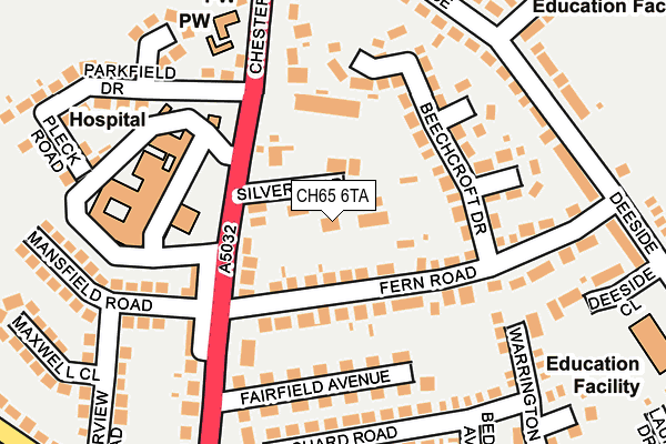 CH65 6TA map - OS OpenMap – Local (Ordnance Survey)