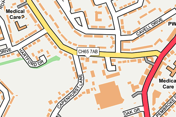 CH65 7AB map - OS OpenMap – Local (Ordnance Survey)