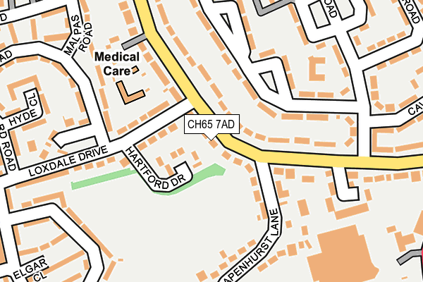 CH65 7AD map - OS OpenMap – Local (Ordnance Survey)