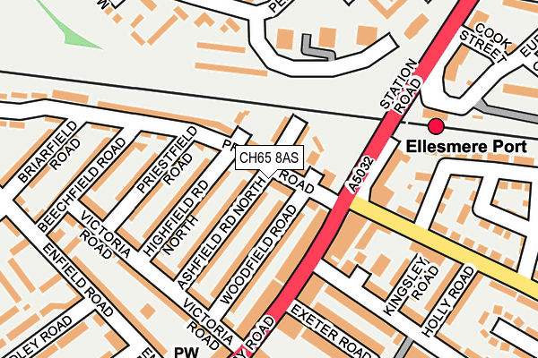 CH65 8AS map - OS OpenMap – Local (Ordnance Survey)