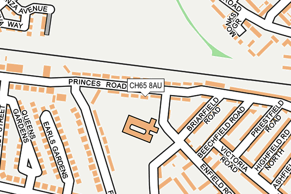 CH65 8AU map - OS OpenMap – Local (Ordnance Survey)