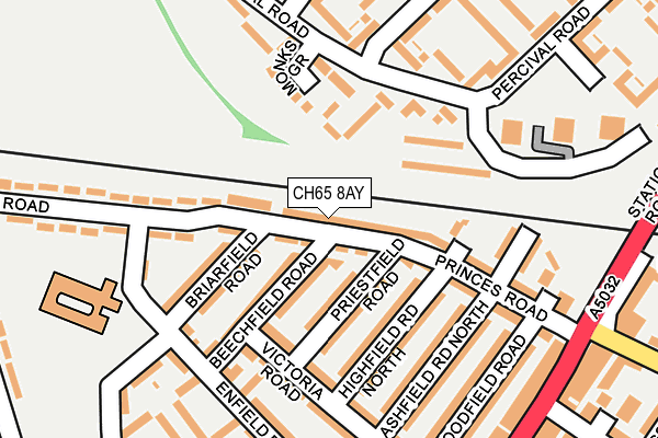 CH65 8AY map - OS OpenMap – Local (Ordnance Survey)