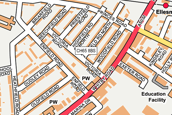 CH65 8BS map - OS OpenMap – Local (Ordnance Survey)