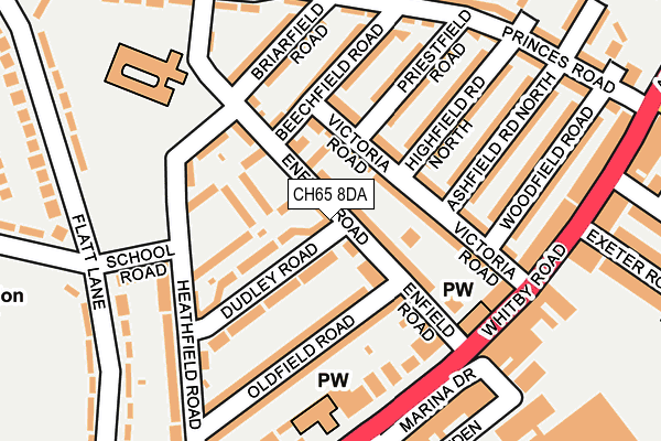 CH65 8DA map - OS OpenMap – Local (Ordnance Survey)