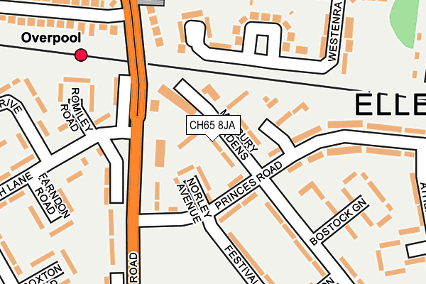 CH65 8JA map - OS OpenMap – Local (Ordnance Survey)