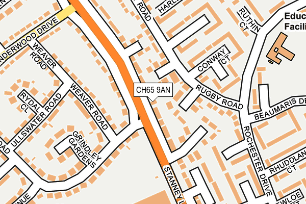 CH65 9AN map - OS OpenMap – Local (Ordnance Survey)