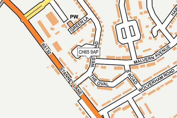 CH65 9AP map - OS OpenMap – Local (Ordnance Survey)