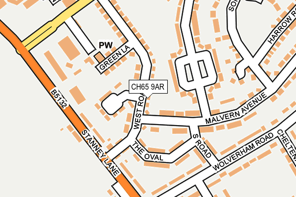 CH65 9AR map - OS OpenMap – Local (Ordnance Survey)