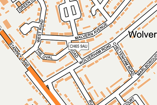CH65 9AU map - OS OpenMap – Local (Ordnance Survey)
